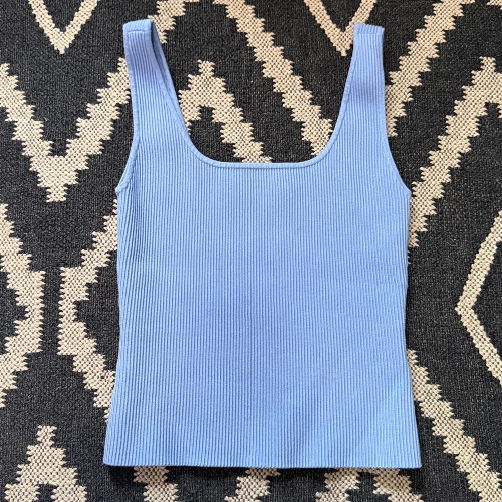 Open Edit Ribbed Tank Top - Blue